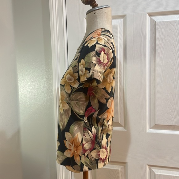 Vintage Rafaella top short sleeve tropical floral Hawaiian women’s size petite - Picture 5 of 6